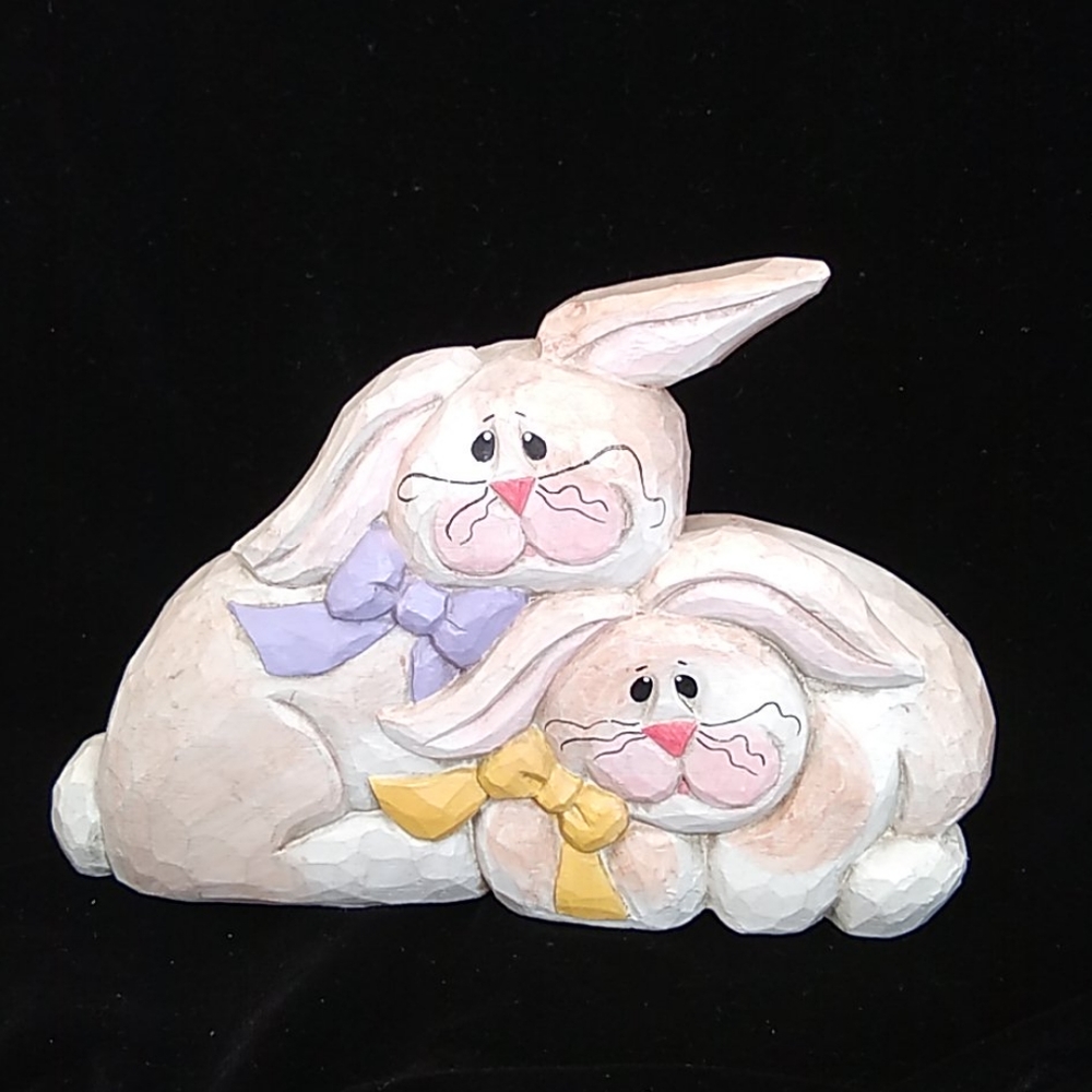 SNUGGLING BUNNIES Carved by Eddie Walker for MIDWEST of Cannon Falls